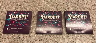 3 Vintage Matchbooks Stardust Hotel Casino Las Vegas Matches Intact Unstruck
