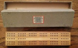 Vintage Horn C 235 Cribbage Board With 4 Pegs Mc Crillis Game Bd