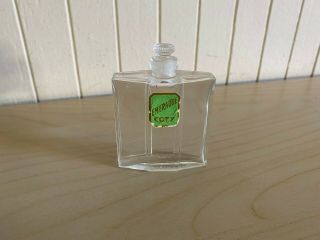 Vintage Coty Emeraude Glass Perfume Empty Bottle