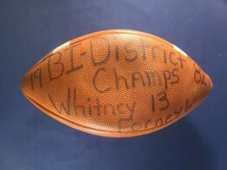 1982 Texas Hs Football Bi - District Champs Game Ball: Whitney 13 Vs.  Forney 6