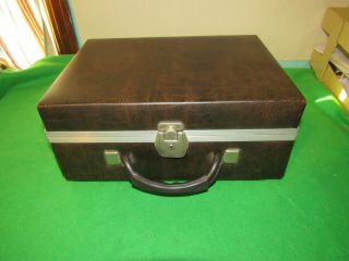 Vintage Cassette Tape Storage Carrying Case Brown Faux Leather Holds 24