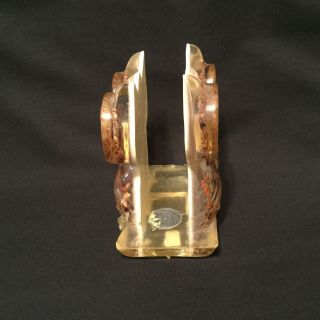 Vintage Owl Napkin Holder Pertified Wood Lucite Acrylic 3