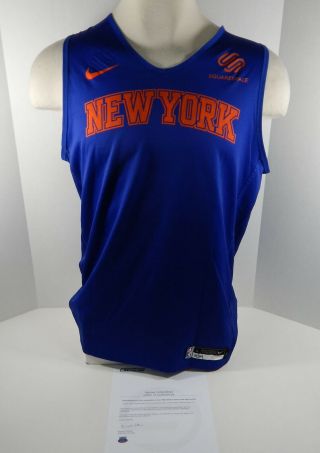 2018 - 19 York Knicks Mario Hezonja 8 Game Blue Grey Practice Jersey 651