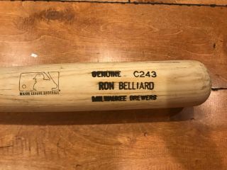 1999 Ronnie Belliard Auto Milwaukee Brewers Louisville Slugger Game Bat 33 " Loa