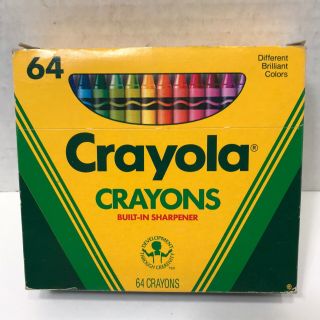 Vintage Crayola Crayons 64 Crayons Binney & Smith 1988