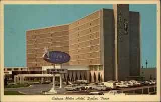 Cabana Motor Hotel Dallas Texas Vintage Cars Dated 1969 Vintage Postcard