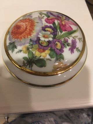 Vintage Gloria Fine Porcelain Gold Trim Floral Trinket Bayreuth W Germany