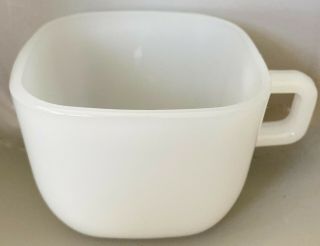 Vintage Glasbake Square White Drink Coffee Tea Mug Cup J2265 Usa