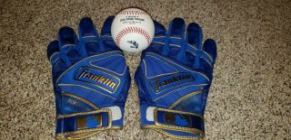 Travis Shaw Toronto Blue Jays Game Batting Gloves & Game Baseball