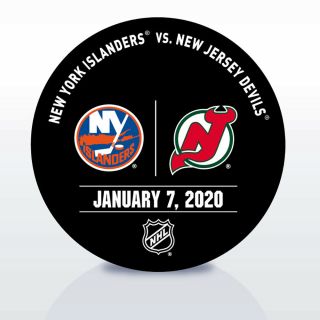 Jersey Devils Game Nhl Warm Up Puck 1/07/2020 Vs.  York Islanders
