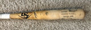 ADDISON RUSSELL Chicago Cubs 2017 Game LS Bat Great Use NR Auto 2