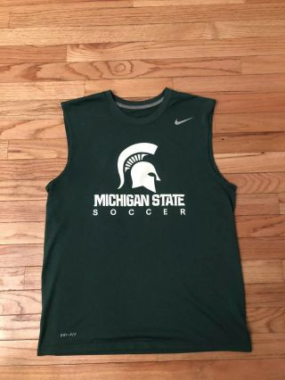 Michigan State Spartans Ncaa Nike Team Issued Soccer Jersey Shirt Men’s M