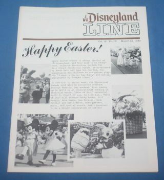 Vintage Disneyland Line Vol 15 No.  13 March 31,  1983 Cast Member Item