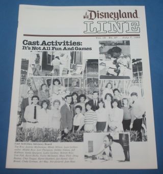 Vintage Disneyland Line Vol 15 No.  27 July 7,  1983 Cast Member Item