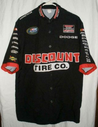 Reed Sorenson Discount Tire Ganassi Busch Nascar Race Pit Crew Shirt L