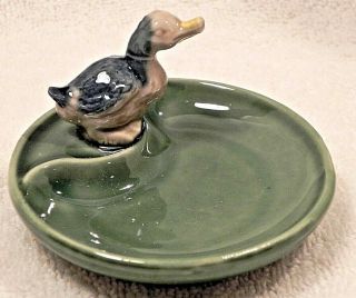 Vintage Wade Porcelain Ring Pin Trinket Tray Dish W/ Duck,  Made In England