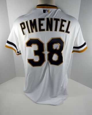 2015 Pittsburgh Pirates Stolmy Pimentel 38 Game Issued White Jersey 1970s Retro