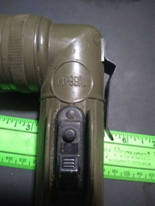 Vintage Non - Fulton MX - 991/U Military Flashlight / Lenses & Spare Bulb 2