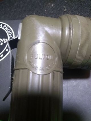 Vintage Non - Fulton MX - 991/U Military Flashlight / Lenses & Spare Bulb 3