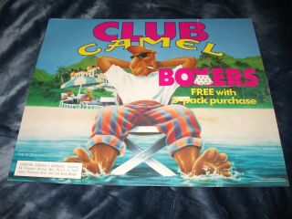 1992 Vintage Joe Camel Cigarette Cardboard Store Poster.