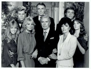 1983 Vintage Photo Cast Of Television Show " Dynasty " Poses For Studio Portrait