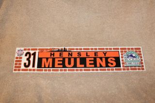 San Francisco Giants Game (hensley Meulens) Locker Name Plates Rare