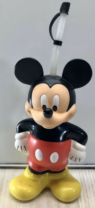 Vintage Mickey Mouse Plastic Sippy Cup 10”tall.  C12