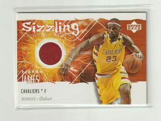 2005 - 06 Ud Rookie Debut Lebron James Sizzling Swatches Gu Jersey Cavaliers
