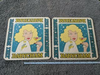 2 Large Beermat,  Coaster ‘babycham Dry’ Vintage