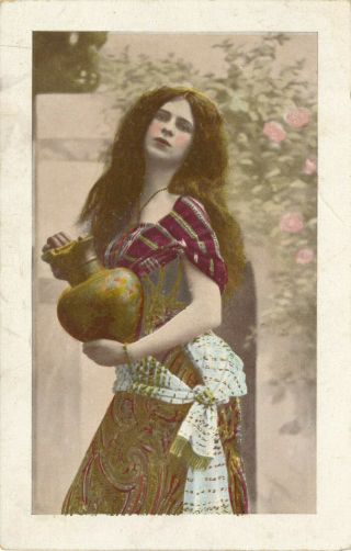Young German Girl Model 1910 Real Photo - Deutsches Reich 1 Stamp Vintage Postcard