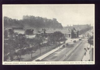 Royal Scottish Academy Edinburgh Castle Scotland Vintage Postcard
