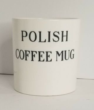 Vintage Funny Coffee Mug Polish Humor Handle On Inside 16 Ounce Beer Gag Gift
