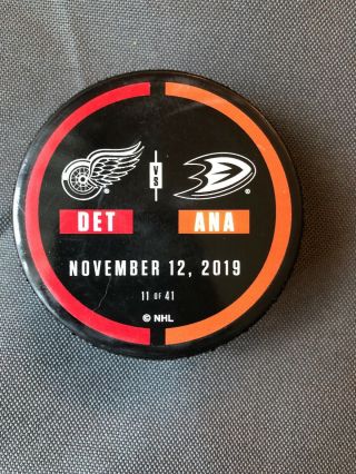 Anaheim Ducks Vs Detroit Red Wings Warm - Up Puck Nhl November 12,  2019 11/12