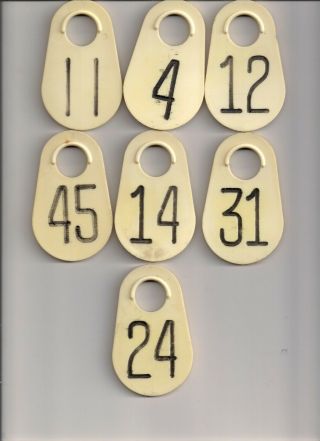 Vintage 7 Ea Cow Tags For Chain White Steam Punk Crafts