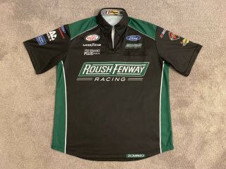 Roush Fenway Racing Nascar Ford Authentic Race Worn Pit Crew Shirt,  Large