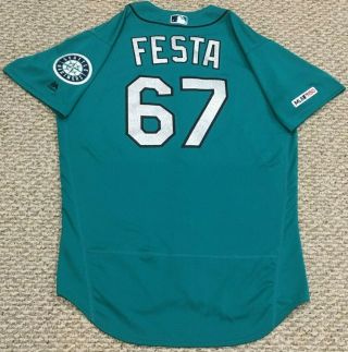 Festa 67 Size 44 2019 Mariners Game Jersey Home Teal 150 Patch Mlb Holo