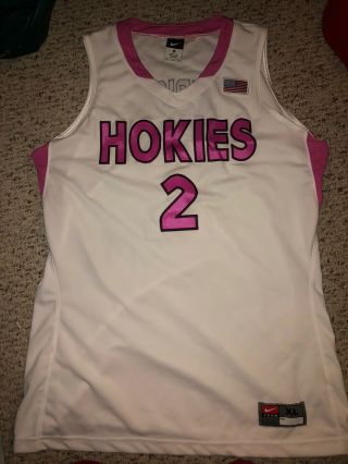 2014 Virginia Tech Hokies 2 Abby Redick Womens Basketball Game Worn Jersey