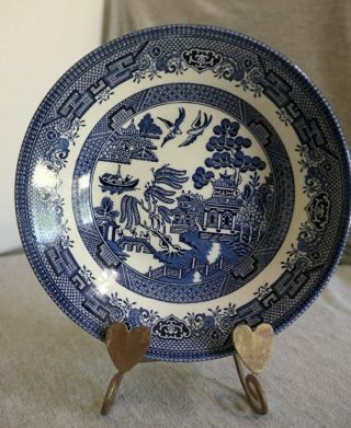 Vintage Churchill China England Blue Willow Ceramic Coupe Soup Bowl 8 "