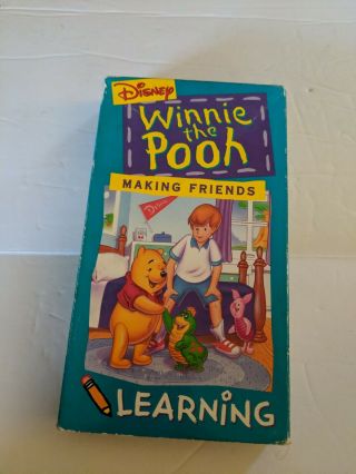 Disney Winnie The Pooh Making Friends Learning Vintage Vhs Children’s Video