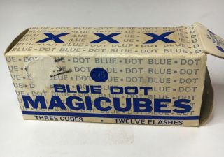 Nib Vintage Blue Dot Magicubes Camera Flash Cubes 3 - Pack 12 Flashes