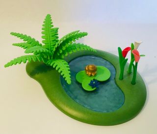 Vintage Playmobil - Lily Pond With Golden Frog - Landscape,  Forest,  Princess