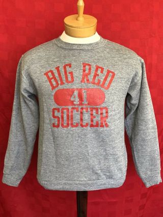Rare Vintage 1970s 1980s Cornell Big Red Soccer 41 Sweatshirt Medium Jersey