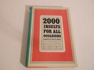 Vintage 1965 " 2000 Insults For All Occasions " By Louis A.  Safian