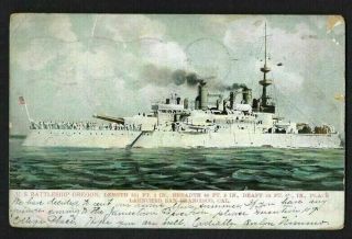 Naval Postcard,  Uss Battleship " Oregon " ; Ww I Vintage 1907 Jamestown Va Celebrat