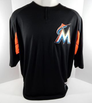 2018 Miami Marlins Game Issued Black Batting Practice Jersey Marln0108