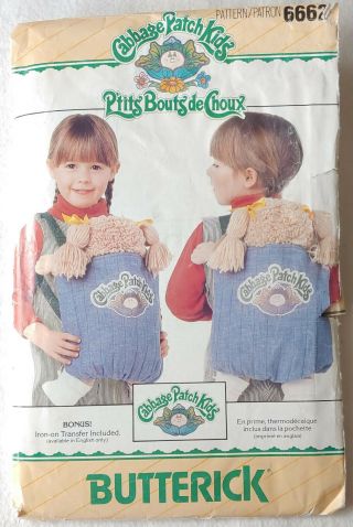Cabbage Patch Kids - Butterick 6662 - Vintage Cut Pattern With Iron - On Transfer