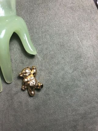Vintage 1 3/4” Goldtone Clear Rhinestone Accented Bear Style Pin AVON - F 3