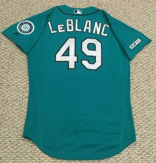 Leblanc 49 Size 44 2019 Mariners Game Jersey Home Teal 150 Patch Mlb Holo
