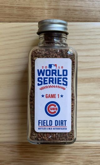 2016 World Series Game 1 Chicago Cubs Game Field Dirt Jar - Mlb Authentic