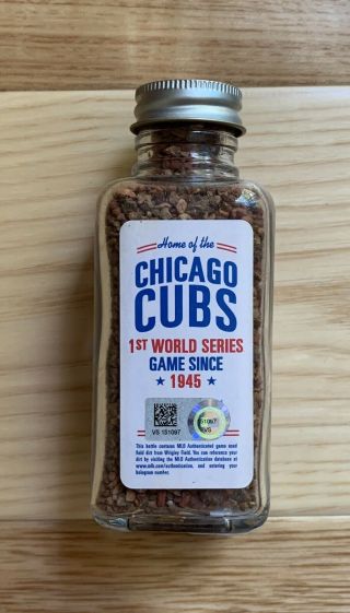 2016 World Series Game 1 Chicago Cubs Game Field Dirt Jar - MLB Authentic 2